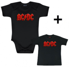 Idea regalo body bebè rock bambino AC/DC Colour & AC/DC Colour t-shirt bebè