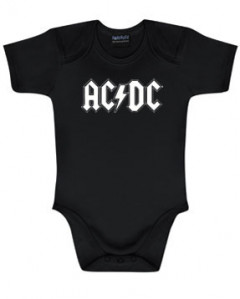 body bebè rock bambino AC/DC White Logo
