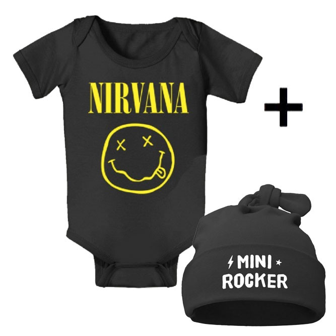 Idea regalo Body bebè Nirvana & Mini Rocker Cappello