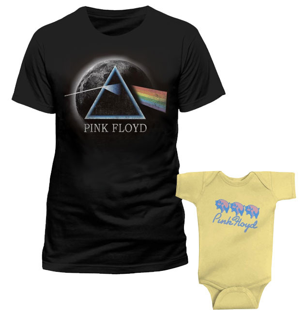 Duo Rockset t-shirt per papà Pink Floyd e Body bebè Pink Floyd
