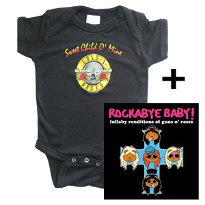 Idea regalo body bebè rock bambino Guns and Roses & Rockabye baby Guns and Roses