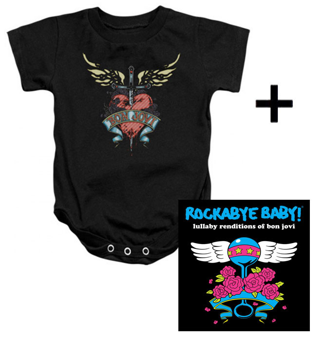 Idea regalo Body bebè Bon Jovi Heart & Rockabye Baby Bon Jovi