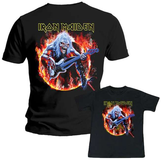 Duo Rockset t-shirt per papà Iron Maiden e Iron Maiden t-shirt bebè
