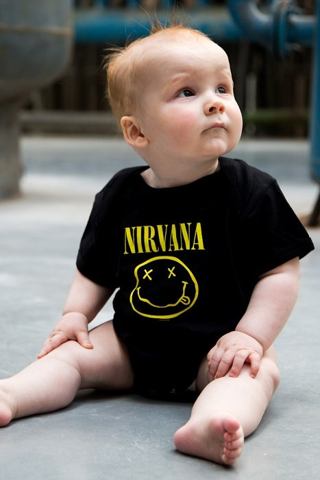Nirvana baby romper Smiley photoshoot