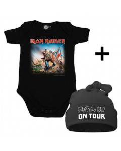 Idea regalo Body bebè Iron Maiden & Metal Kid on Tour Cappello