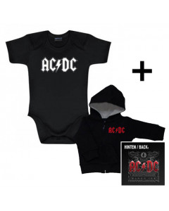 Idea regalo maglia bebè con cerniera/cappuccio AC/DC Black Ice & body bebè AC/DC 