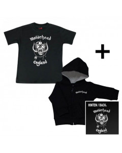 Idea regalo maglia bebè con cerniera/cappuccio Motörhead & Motörhead t-shirt bebè